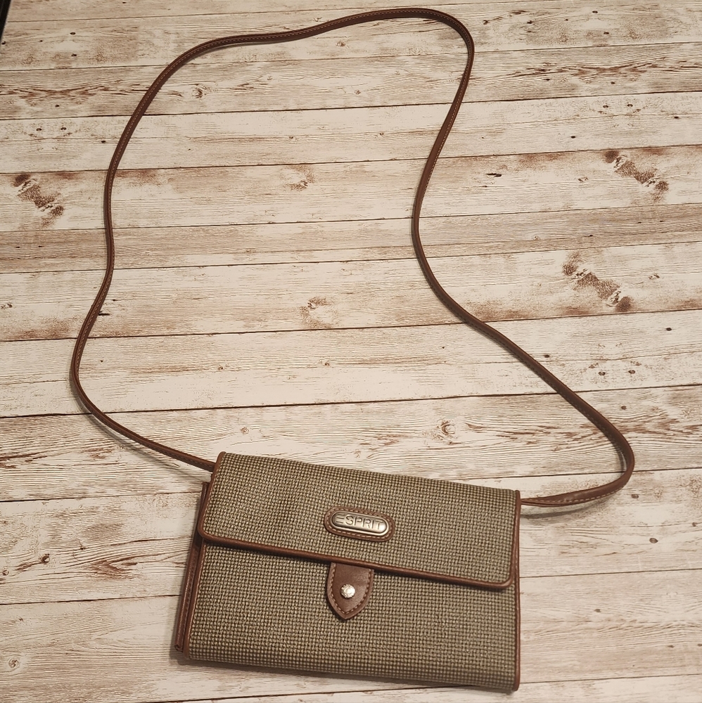 Vintage 90's Esprit Leather Brown Small Crossbody Bag